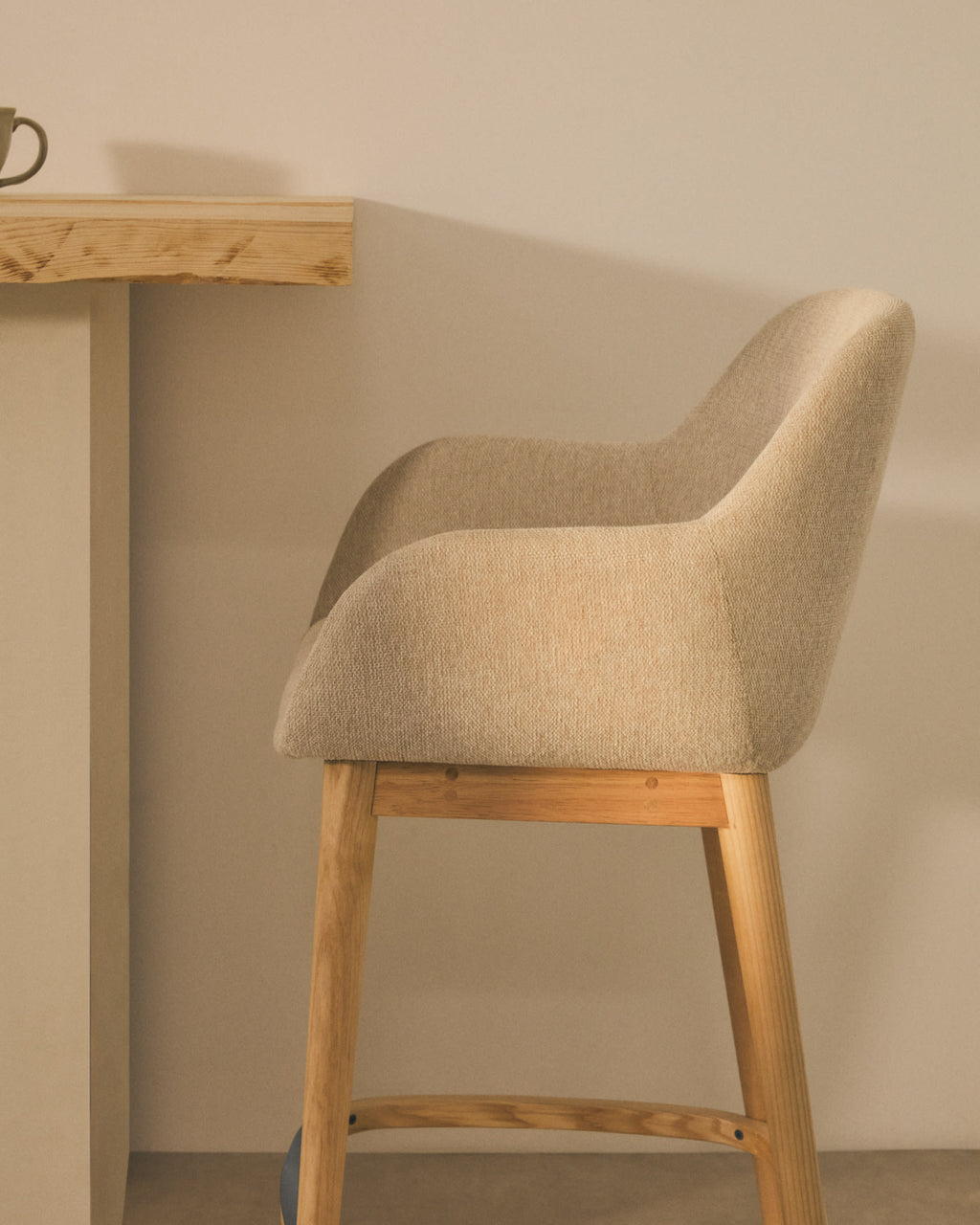 Japandi Hocker Konna – Esche, Beige, 65 cm – weitere Ansicht