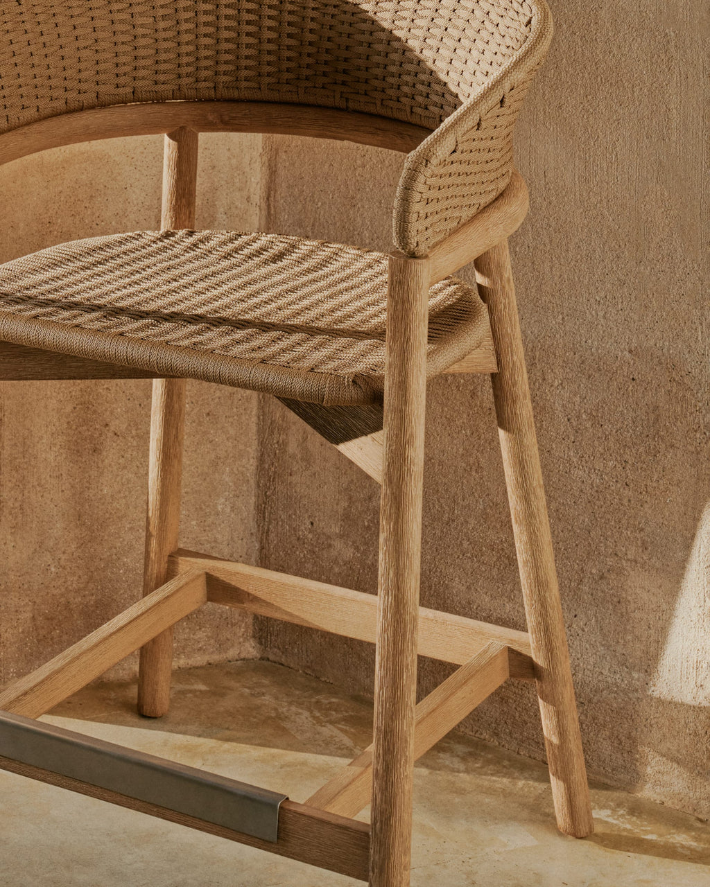Japandi Hocker Arinella – Akazie, Natur, 65 cm – weitere Ansicht