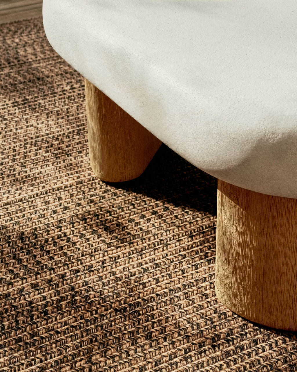 Japandi Couchtisch Labra – Zement, Weiß, 140 × 70 cm – weitere Ansicht