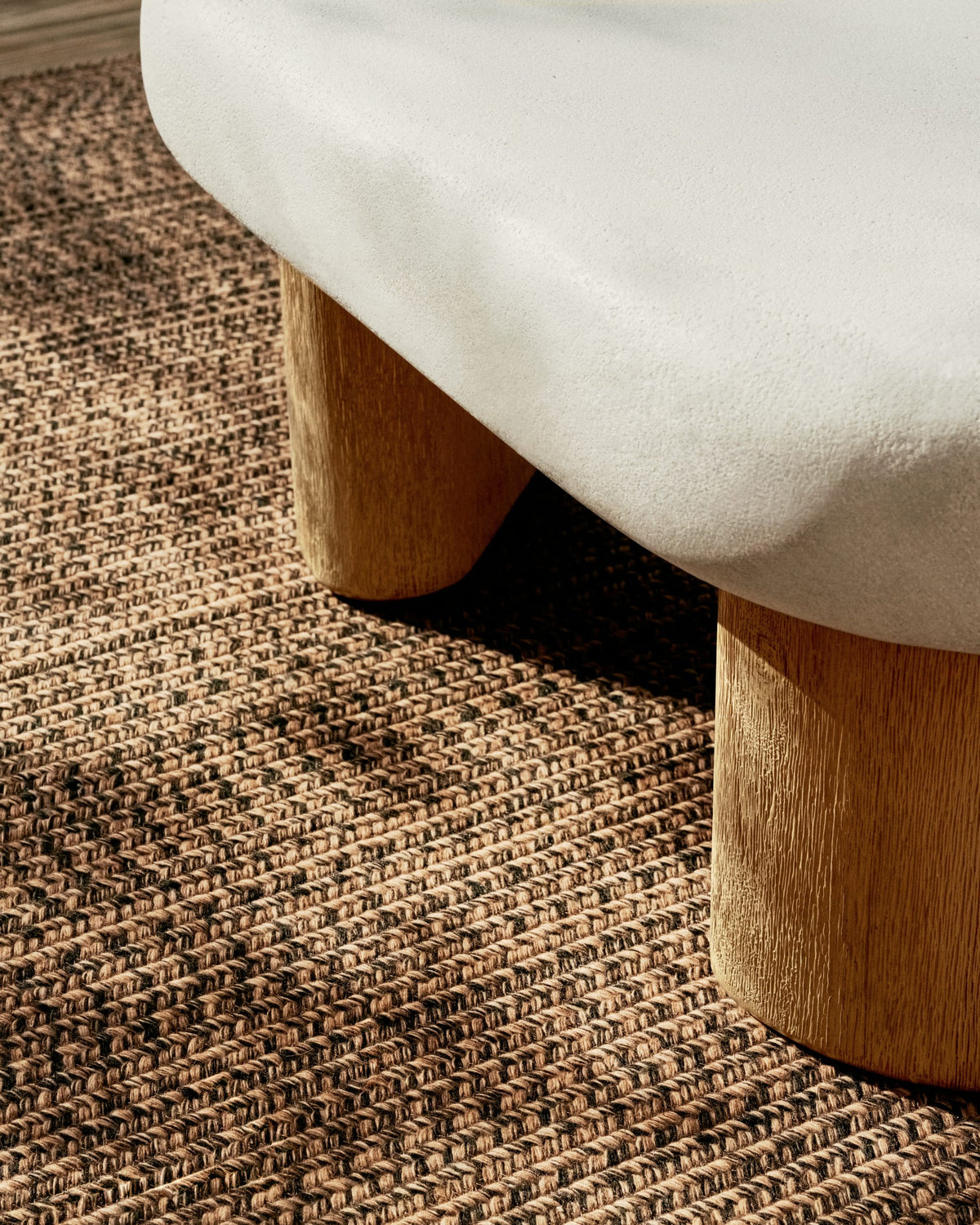 Japandi Couchtisch Labra – Zement, Weiß, 140 × 70 cm – weitere Ansicht