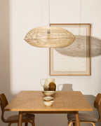 Japandi Lampenschirm Flaro – Rattan, Natur, Ø 70 cm – weitere Ansicht