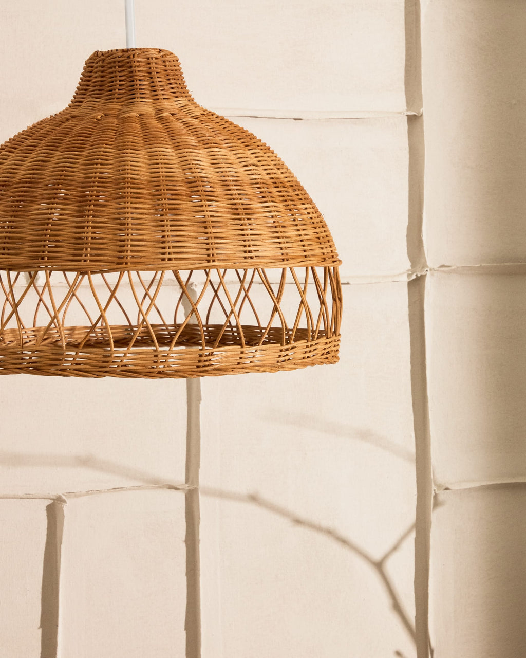 Japandi Lampenschirm Loura – Rattan, Natur, Ø 40 cm – weitere Ansicht