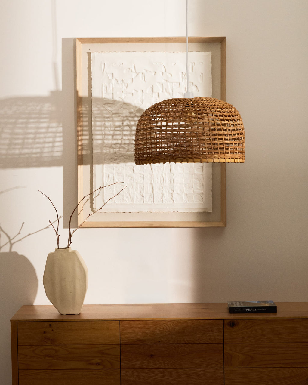Japandi Lampenschirm Dakira – Natur, Ø 52 cm – weitere Ansicht