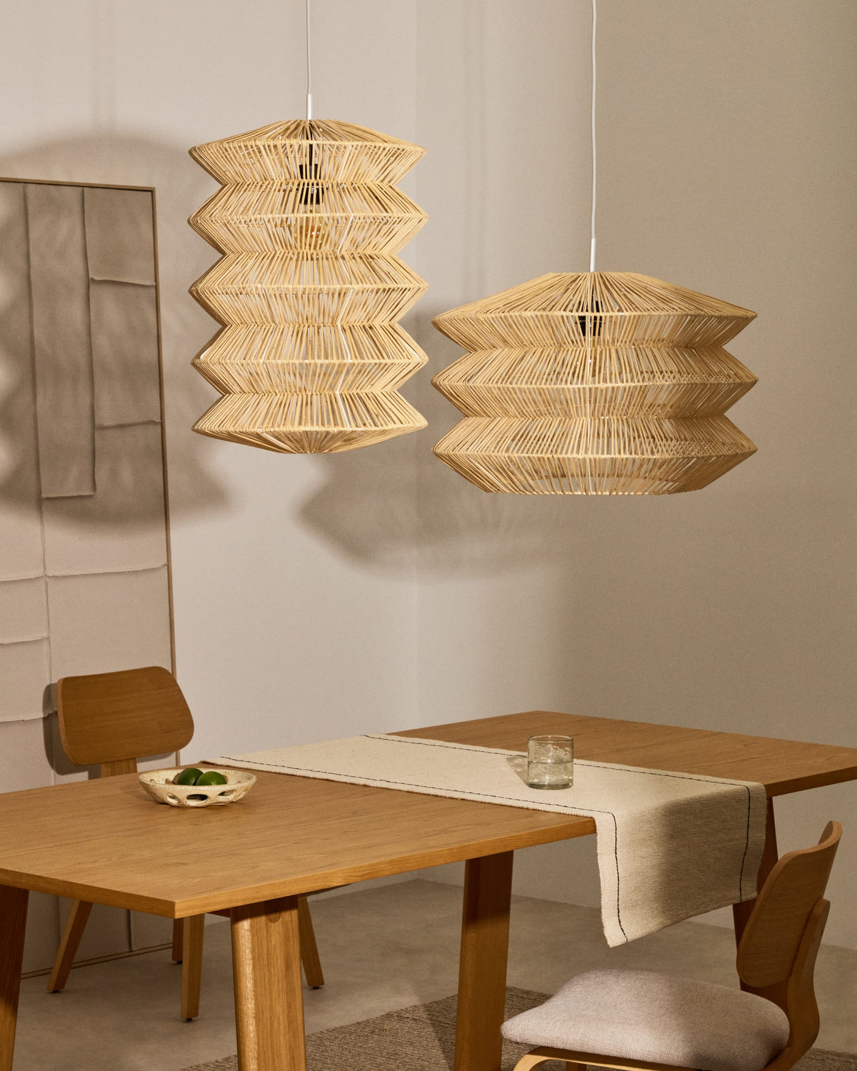 Japandi Lampenschirm Dakit – Rattan, Natur, 60 × 39 cm – weitere Ansicht