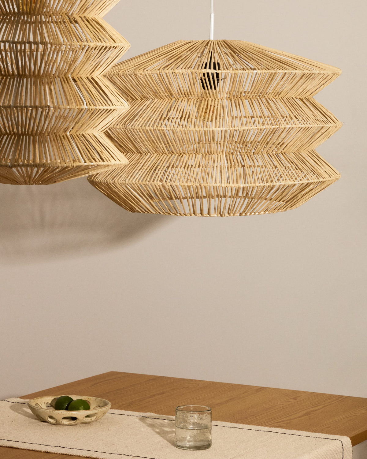 Japandi Lampenschirm Dakit – Rattan, Natur, 60 × 39 cm – weitere Ansicht