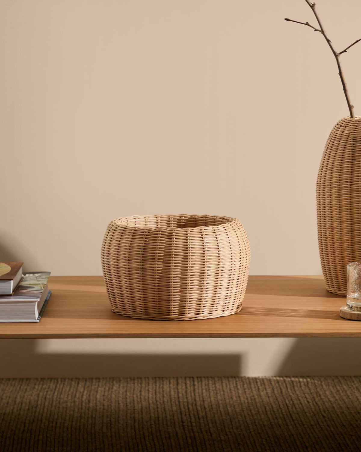 Japandi Vase Zilna – Rattan, Natur, 19 cm – weitere Ansicht