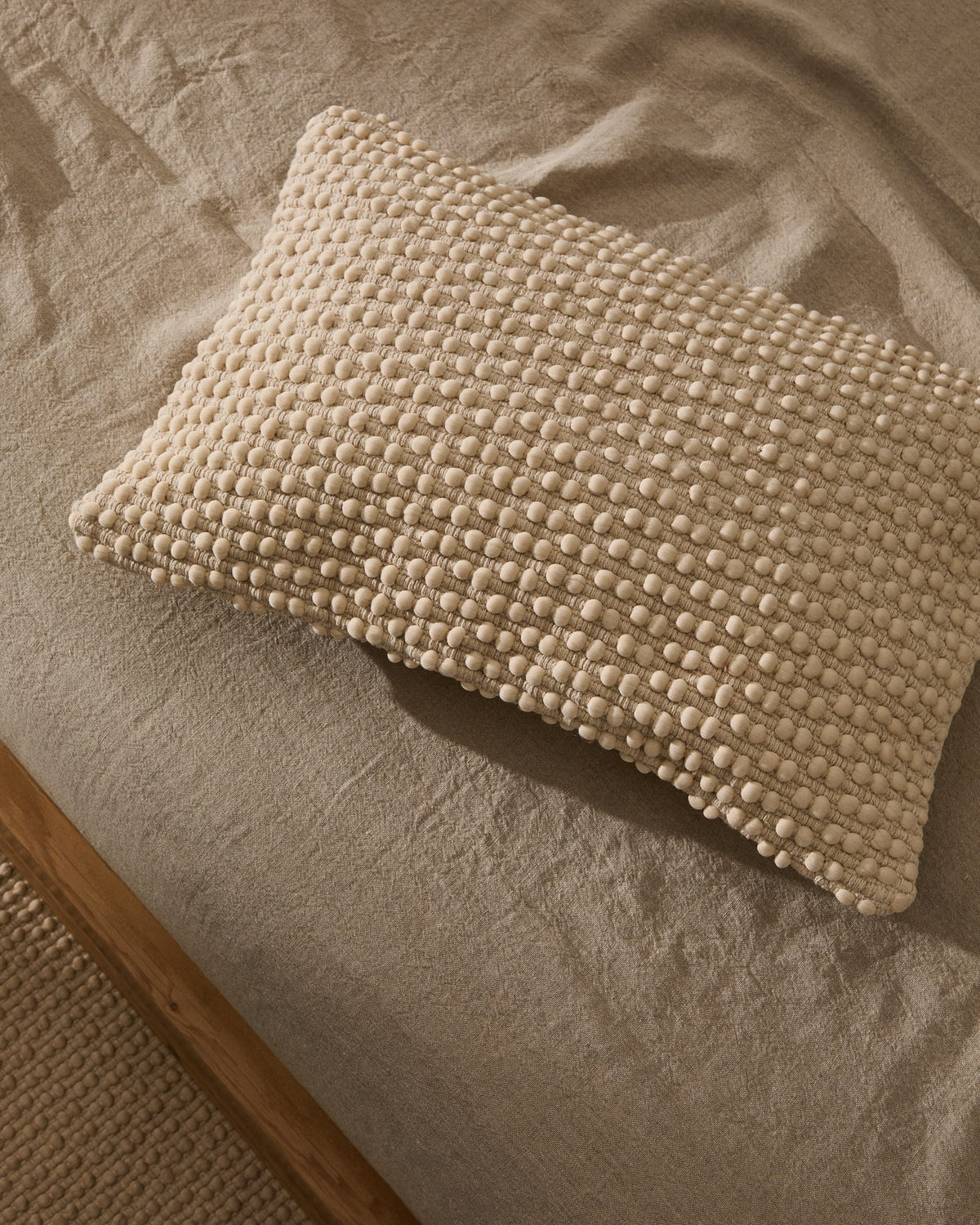 Japandi Kissenbezug Mascarell – Baumwolle, Weiß, 40 × 60 cm – weitere Ansicht