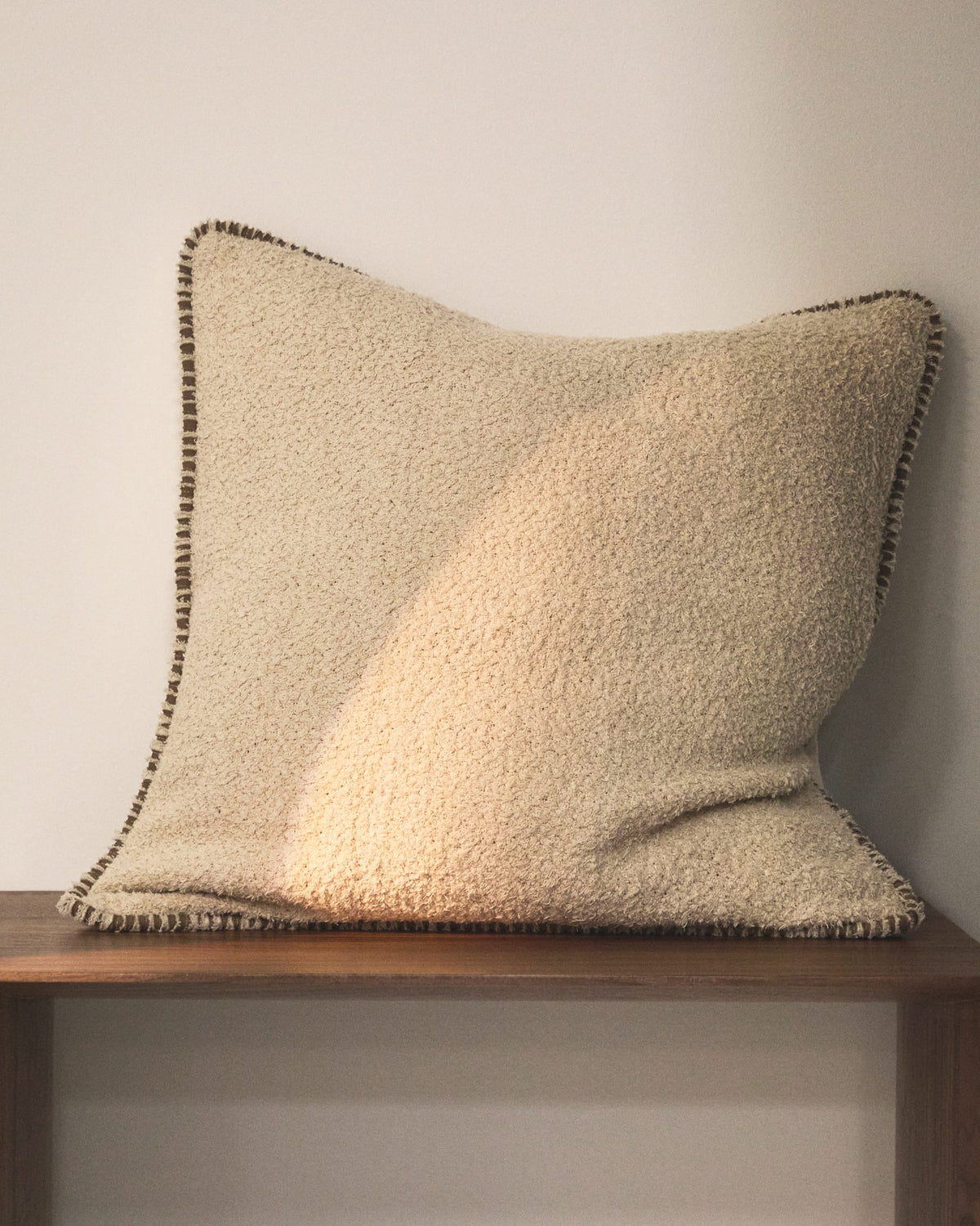 Japandi Kissenbezug Enari – Baumwolle, Beige, 50 × 50 cm – weitere Ansicht