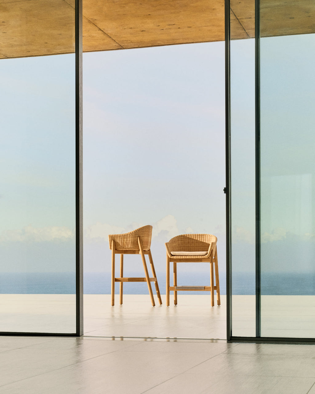 Japandi Hocker Galea – Teakholz, Beige, 65 cm – weitere Ansicht