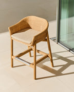 Japandi Hocker Galea – Teakholz, Beige, 65 cm – weitere Ansicht