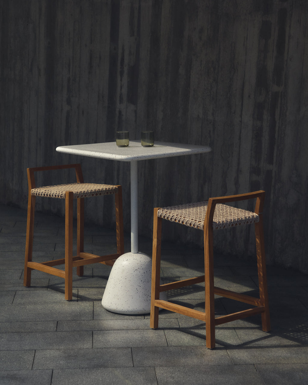 Japandi Hocker Giverola – Teakholz, Braun, 67,5 cm – weitere Ansicht