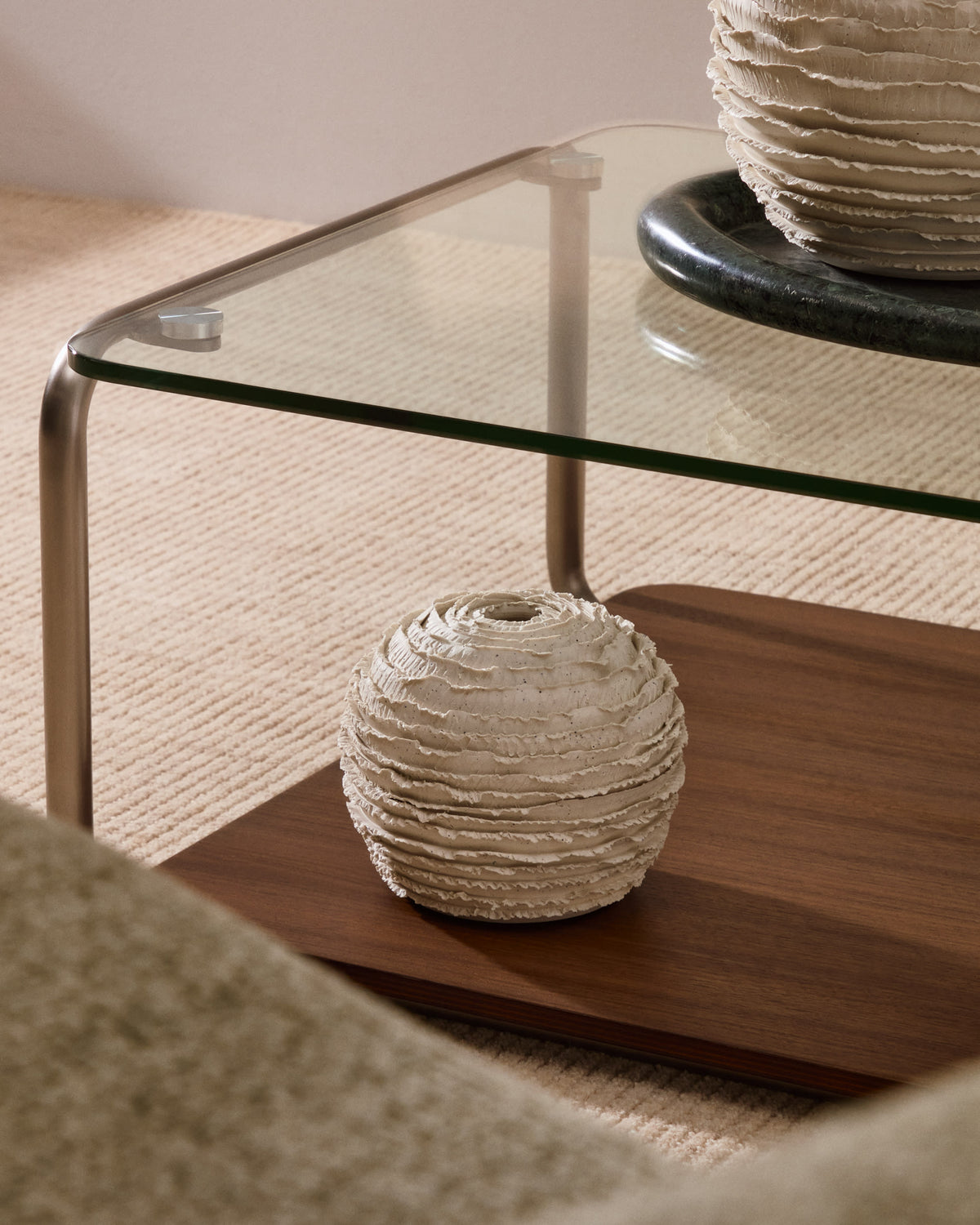 Japandi Vase Evania – Keramik, Beige, 15,5 cm – weitere Ansicht