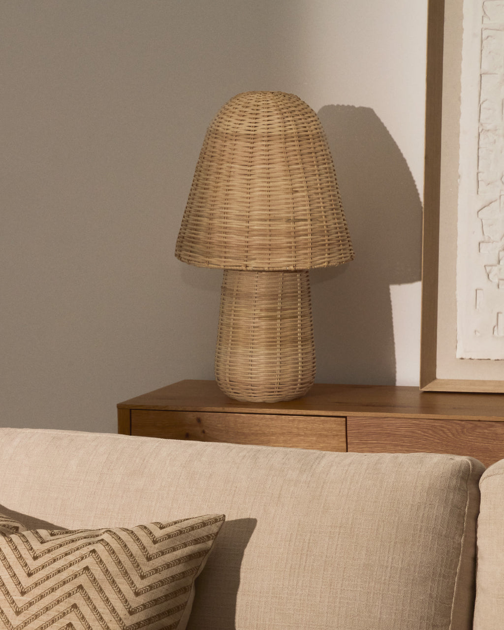 Japandi Tischlampe Neuda – Rattan, Natur – weitere Ansicht