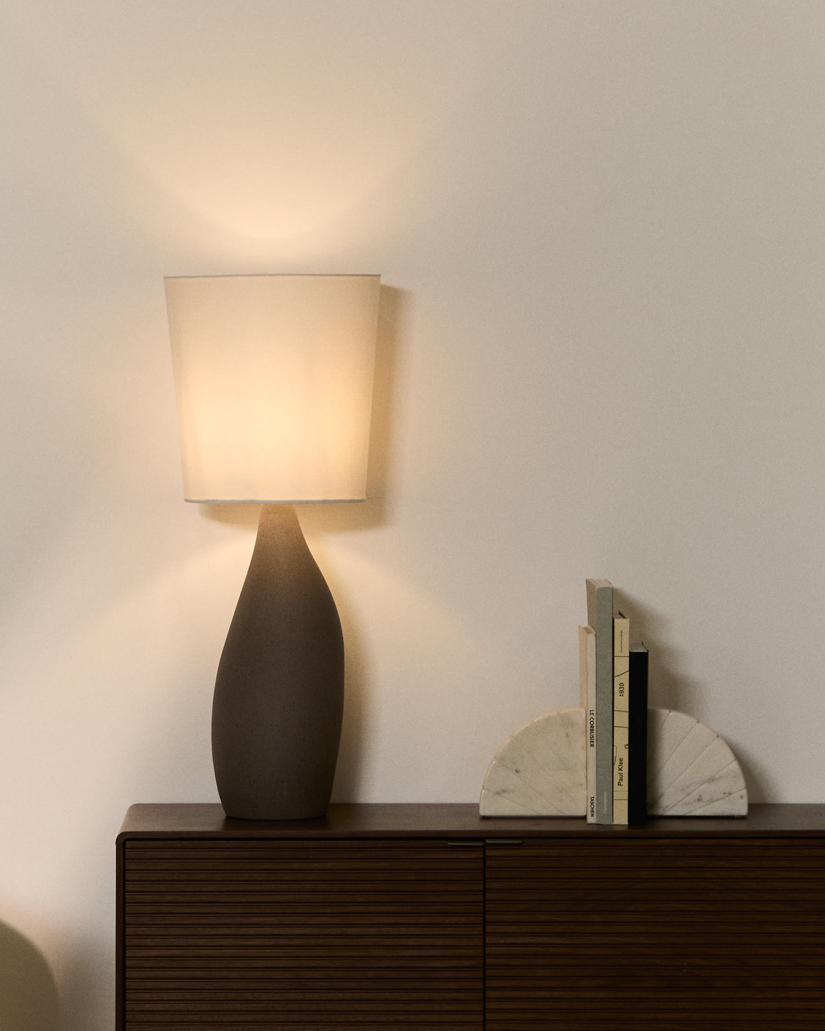 Japandi Tischlampe Viona – groß, Hellgrau – weitere Ansicht