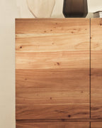 Japandi Highboard Uxue – Akazie, Schwarz, 100 × 155 cm – weitere Ansicht