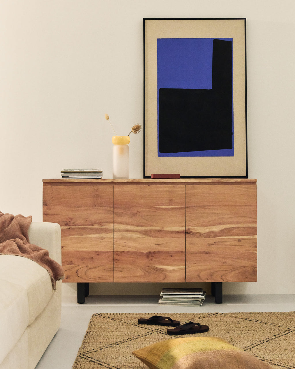 Japandi Sideboard Uxue – Akazie, Beige, 150 × 88 cm – weitere Ansicht