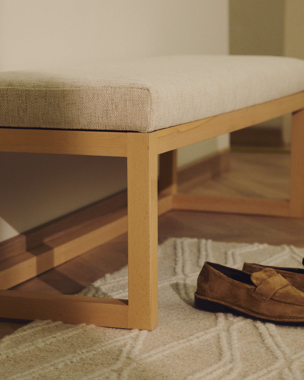 Japandi Bank Loya – Beige, 128 cm – weitere Ansicht