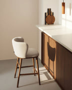 Japandi Hocker Ciselia – Nussbaum, Beige, 65 cm – weitere Ansicht