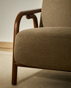 Japandi Sessel Sylo – Chenille, Taupe – weitere Ansicht