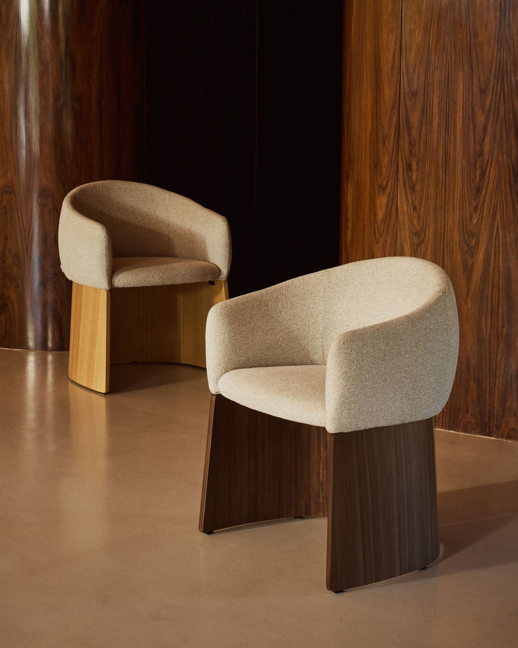 Japandi Stuhl Bosca – Nussbaum, Beige – weitere Ansicht