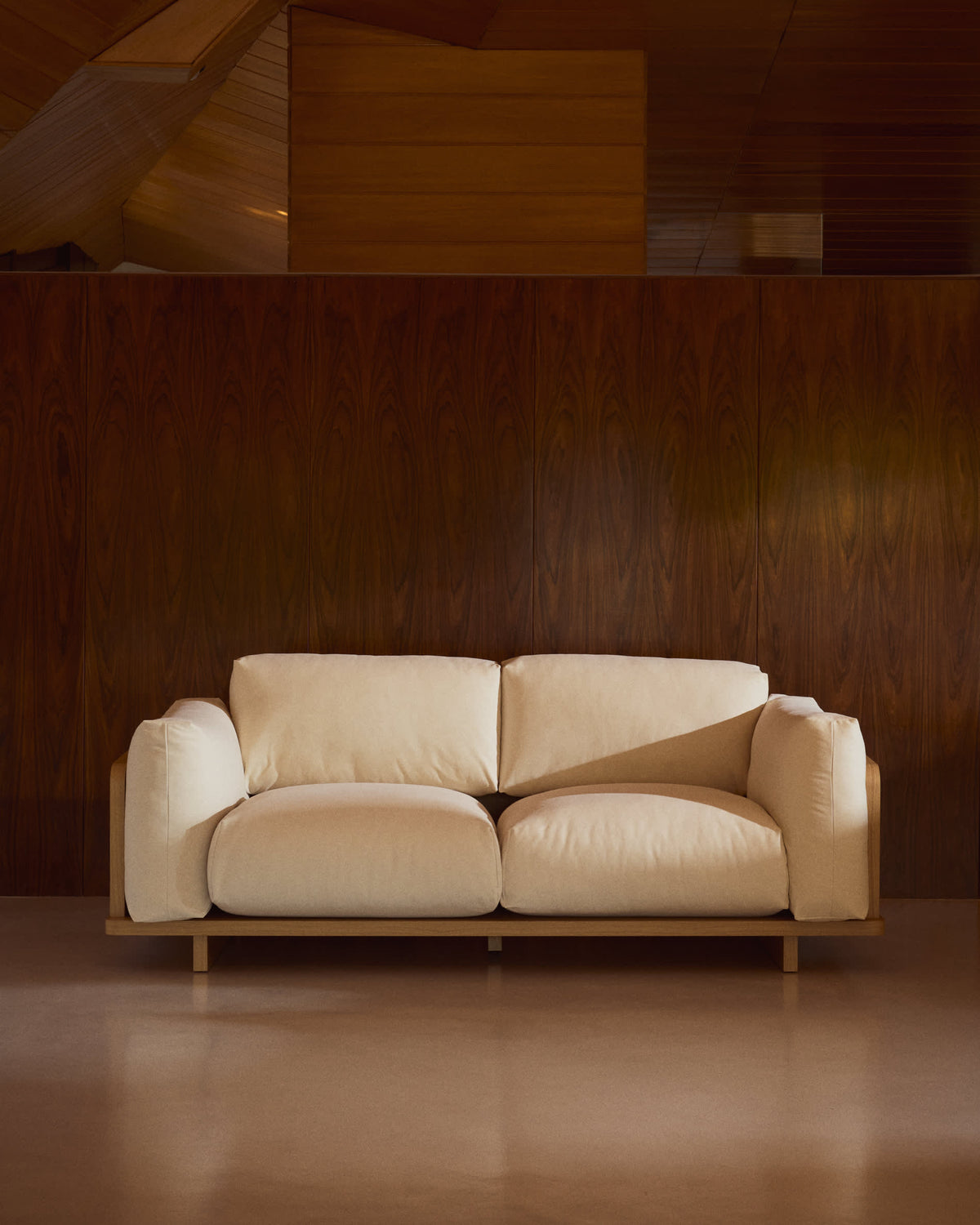Japandi 3-Sitzer-Sofa Oaq – Beige, 225 cm – Produktansicht