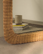 Japandi Spiegel Zilna – Rattan, Natur, 58 × 79 cm – weitere Ansicht
