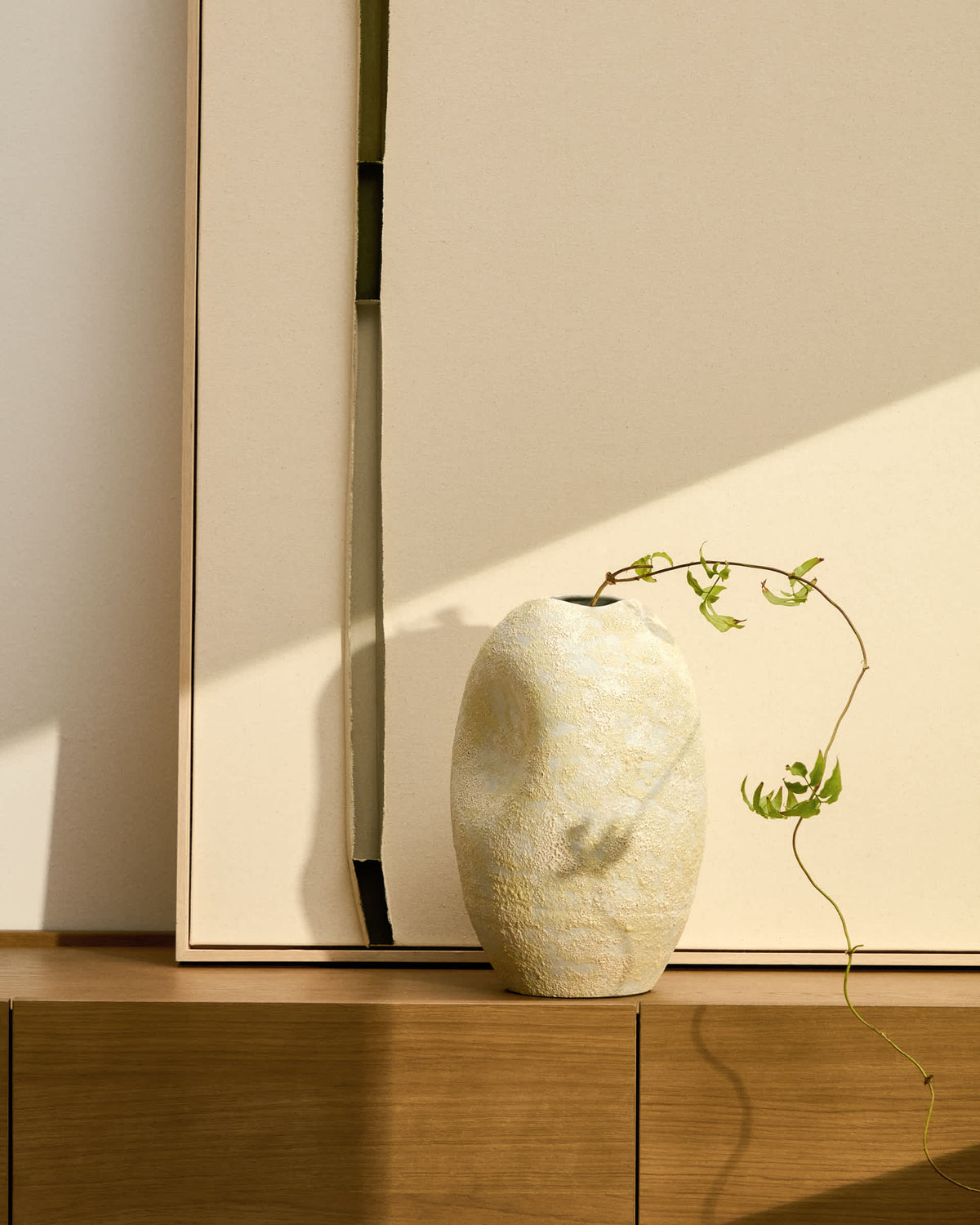 Japandi Vase Medira – Keramik, Ecru, 32,5 cm – weitere Ansicht