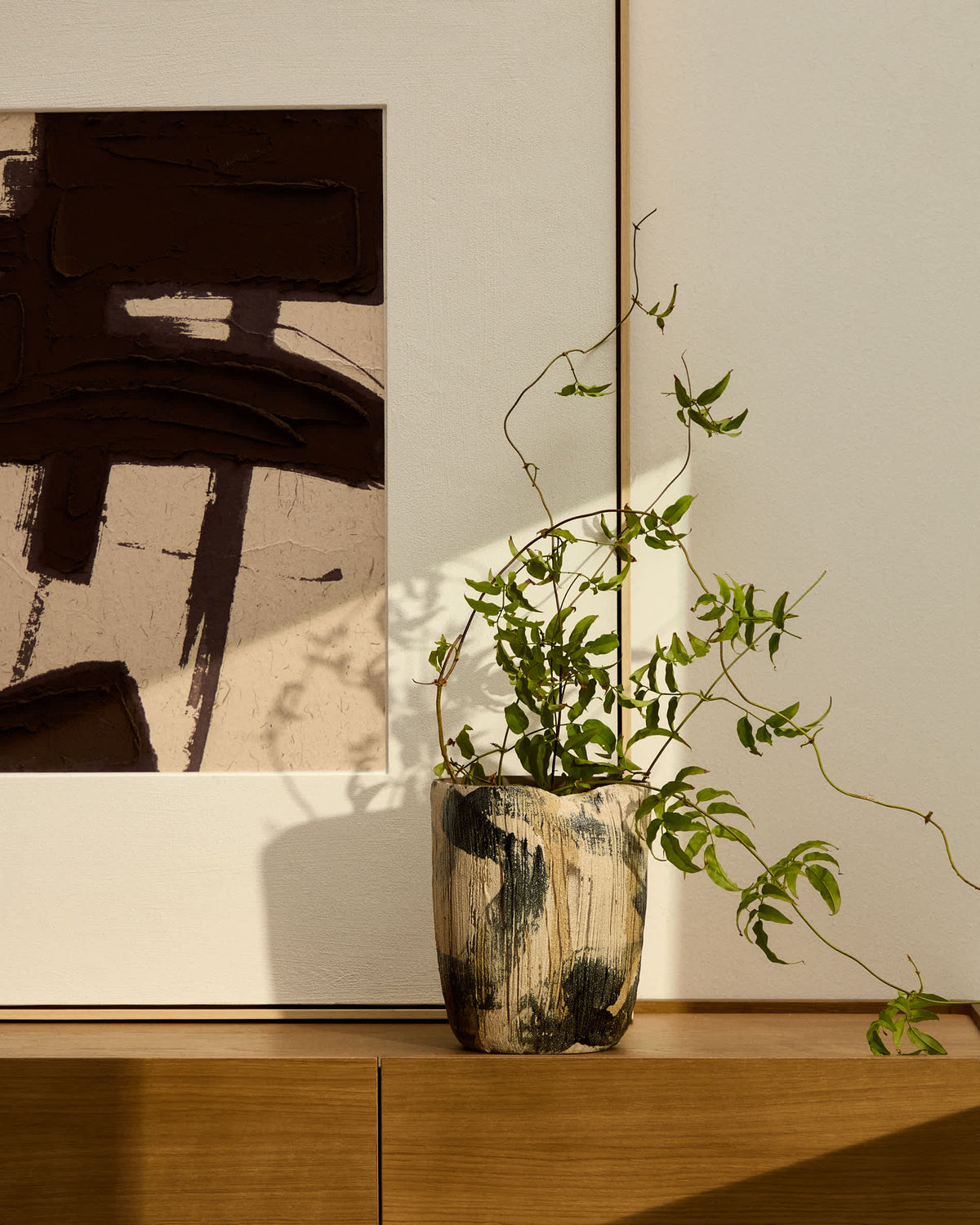 Japandi Vase Dirva – Keramik, Braun, 23 cm – weitere Ansicht