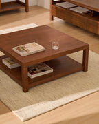 Japandi Beistelltisch Norani – Akazie, Braun, 90 × 90 cm – weitere Ansicht