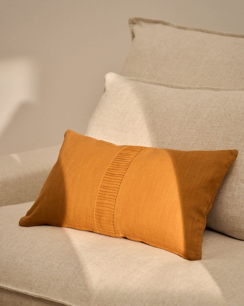 Japandi Kissenbezug Luadia – Baumwolle, Orange, 30 × 50 cm – weitere Ansicht