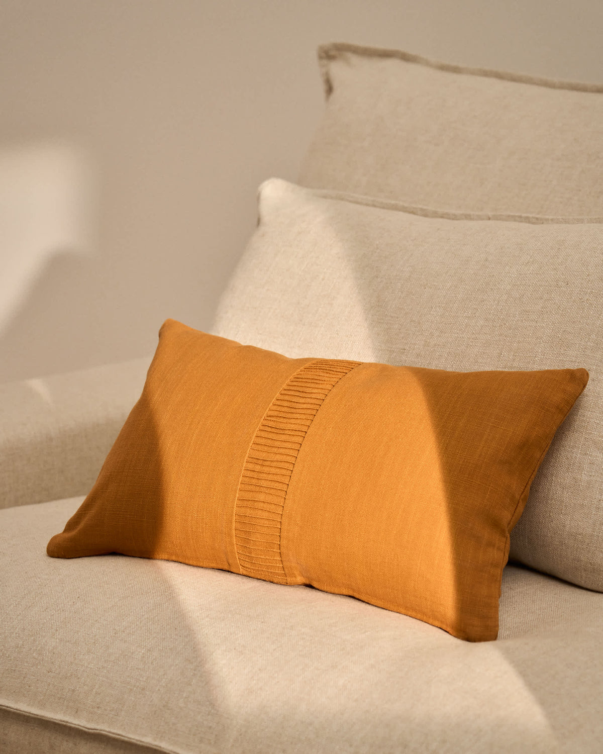 Japandi Kissenbezug Luadia – Baumwolle, Orange, 30 × 50 cm – weitere Ansicht