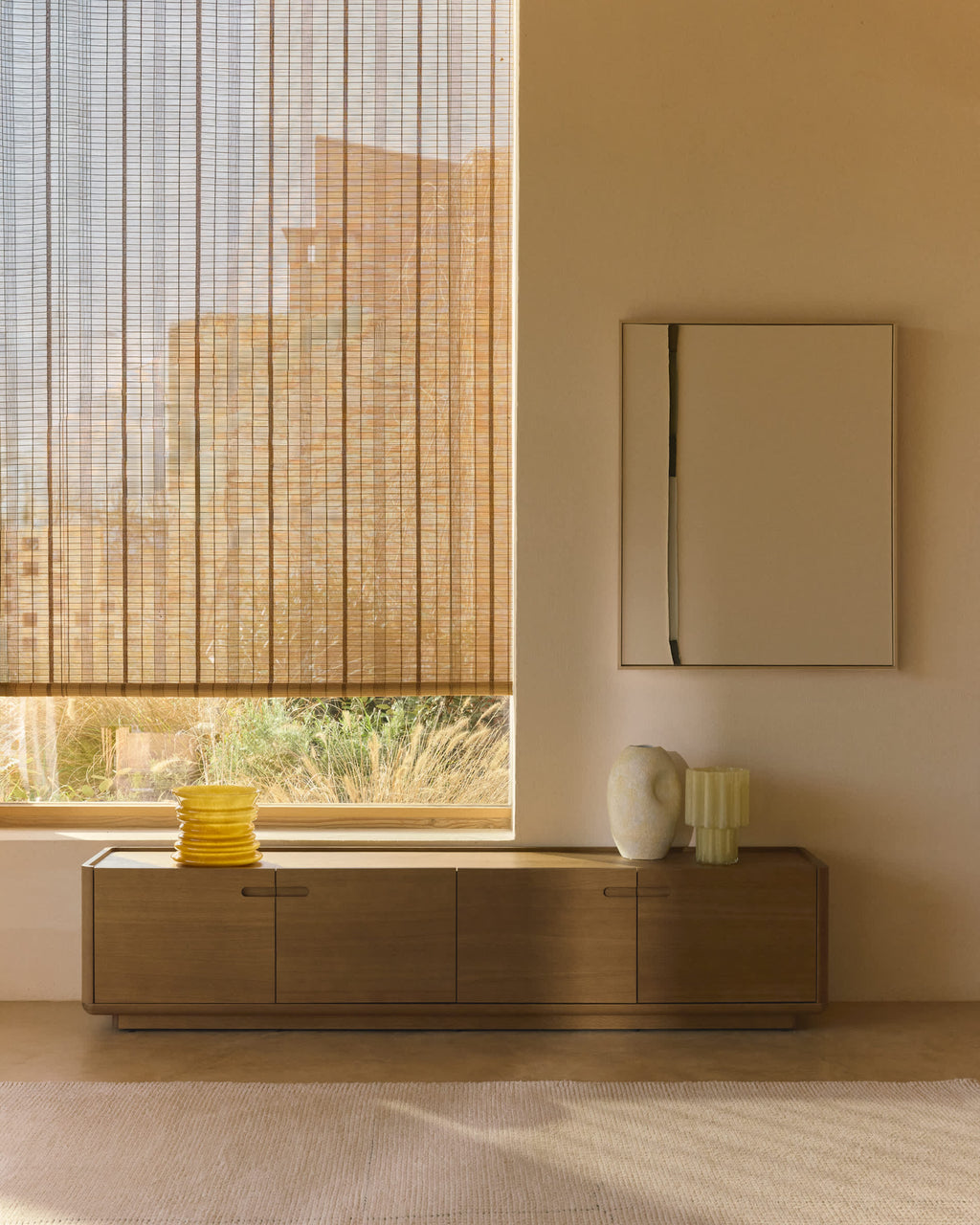 Japandi Wandbild Deravia – Stoff, Beige, 80 × 100 cm – weitere Ansicht