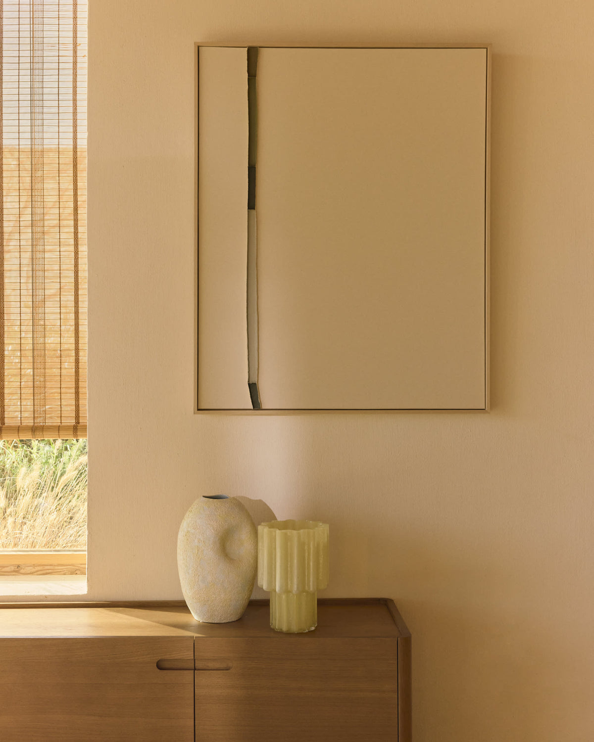 Japandi Wandbild Deravia – Stoff, Beige, 80 × 100 cm – weitere Ansicht