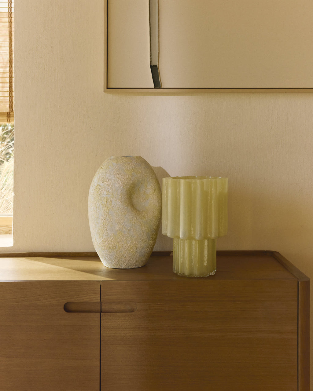 Japandi Vase Medira – Keramik, Ecru, 32,5 cm – weitere Ansicht