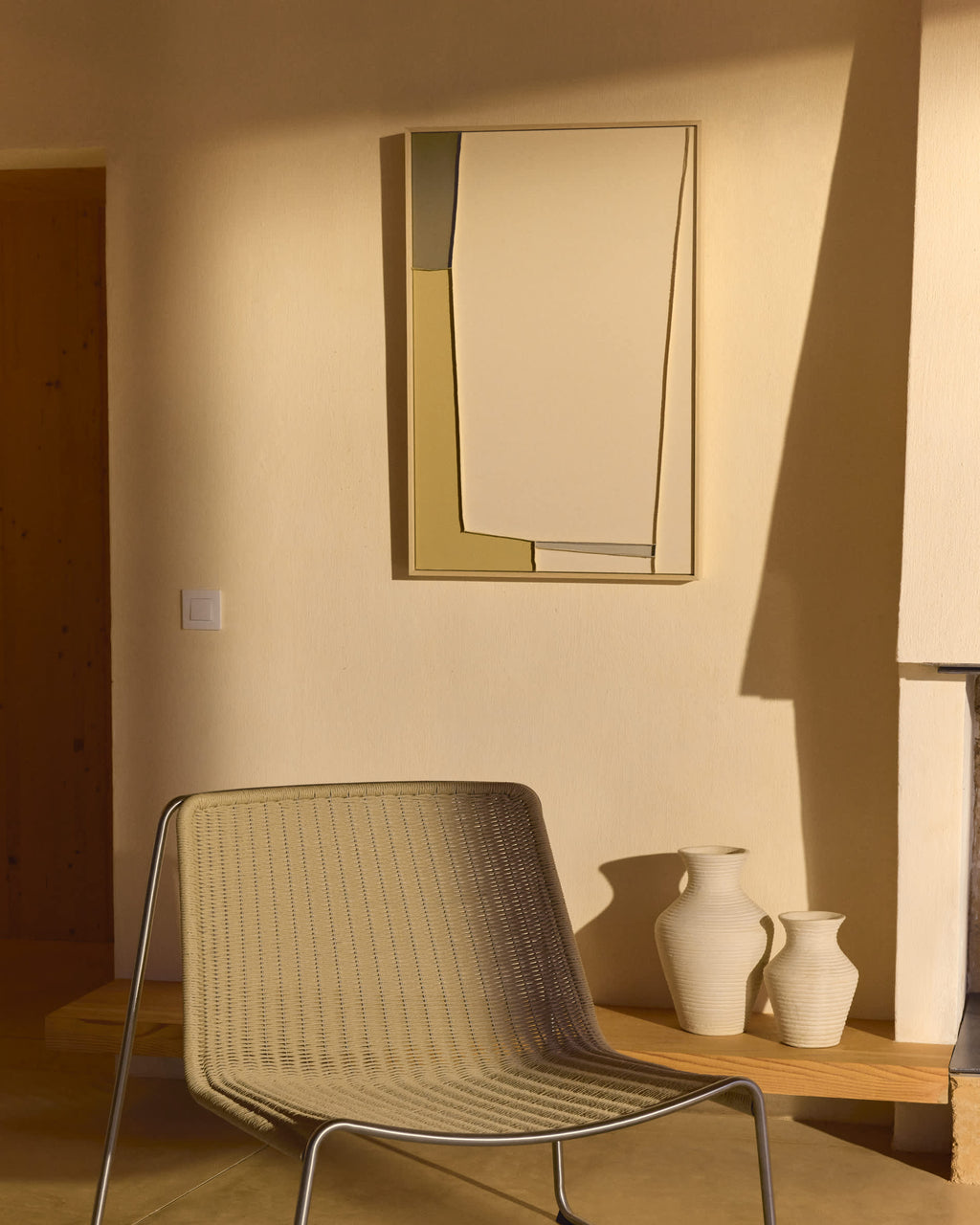 Japandi Wandbild Deravia – Stoff, Beige, 60 × 90 cm – weitere Ansicht