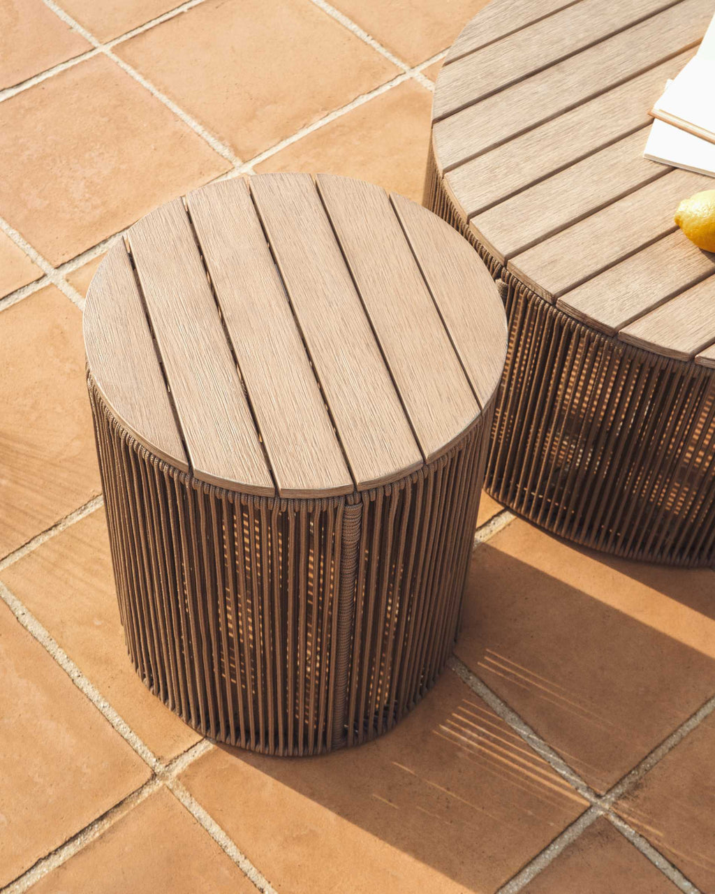 Japandi Couchtisch Dandara – Seil, Beige, Ø40 cm – weitere Ansicht