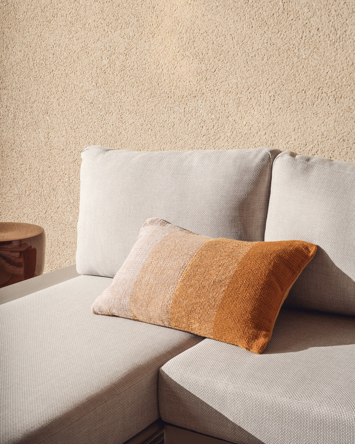 Japandi Kissenbezug Adys – Stoff, Orange, 40 × 60 cm – weitere Ansicht