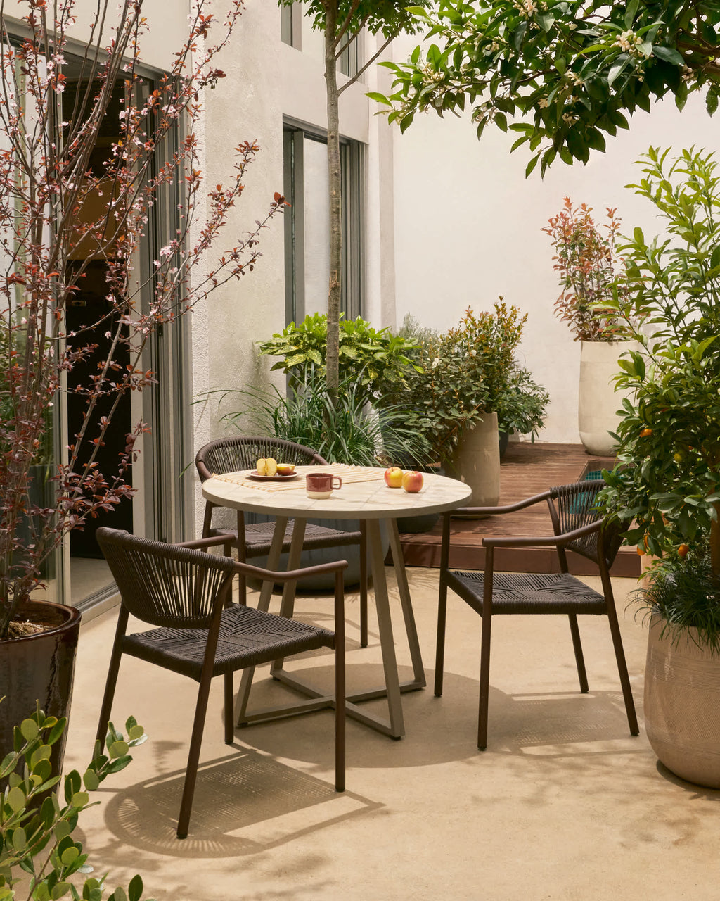 Japandi Blumentopf Tival – Polystone, Beige, Ø 32 cm – weitere Ansicht