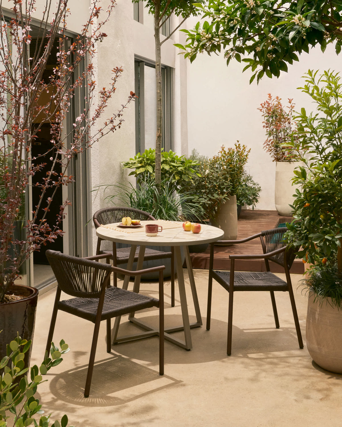 Japandi Blumentopf Tival – Polystone, Beige, Ø 32 cm – weitere Ansicht