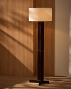 Japandi Stehlampe Niani – dunkles Holz, Weiß – weitere Ansicht