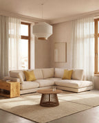 Japandi Couchtisch Jeanette – Teakholz, Braun, Ø 80 cm – weitere Ansicht