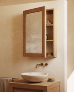 Japandi Spiegel Plubia – Teakholz, Braun, 50 × 70 cm – weitere Ansicht