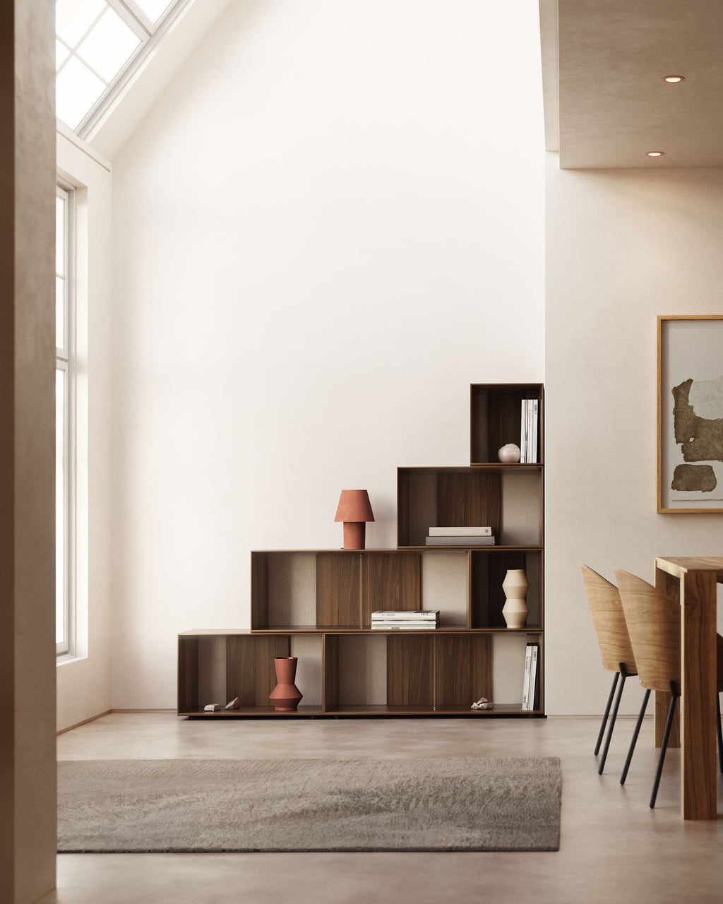 Japandi Regal Litto – Holzwerkstoff, Braun, 101 × 152 cm – weitere Ansicht