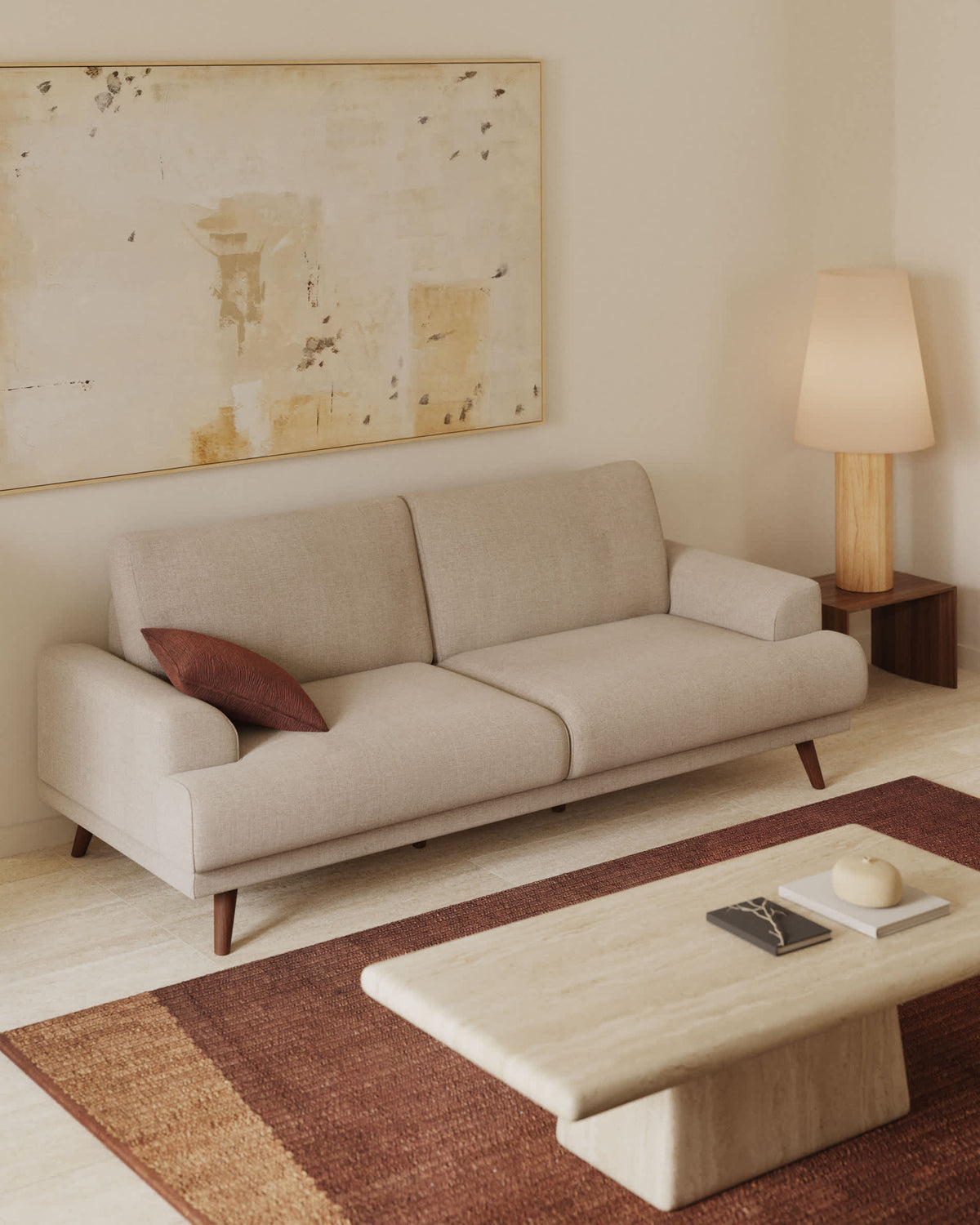 Japandi 3-Sitzer-Sofa Karin – Beige, 231 cm – weitere Ansicht