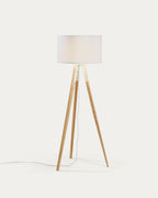 Japandi Stehlampe Iguazu – Massivholz, Weiß – Produktansicht