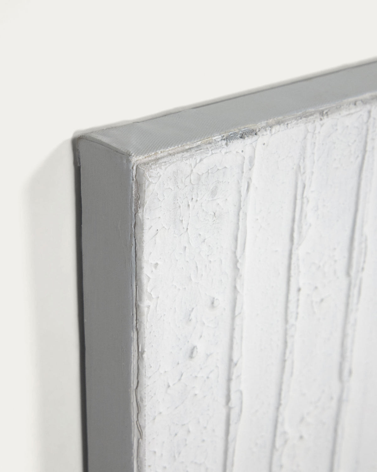 Japandi Wandbild Basilisa – Massivholz, Grau, 90 × 90 cm – weitere Ansicht