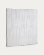 Japandi Wandbild Basilisa – Massivholz, Grau, 90 × 90 cm – Produktansicht