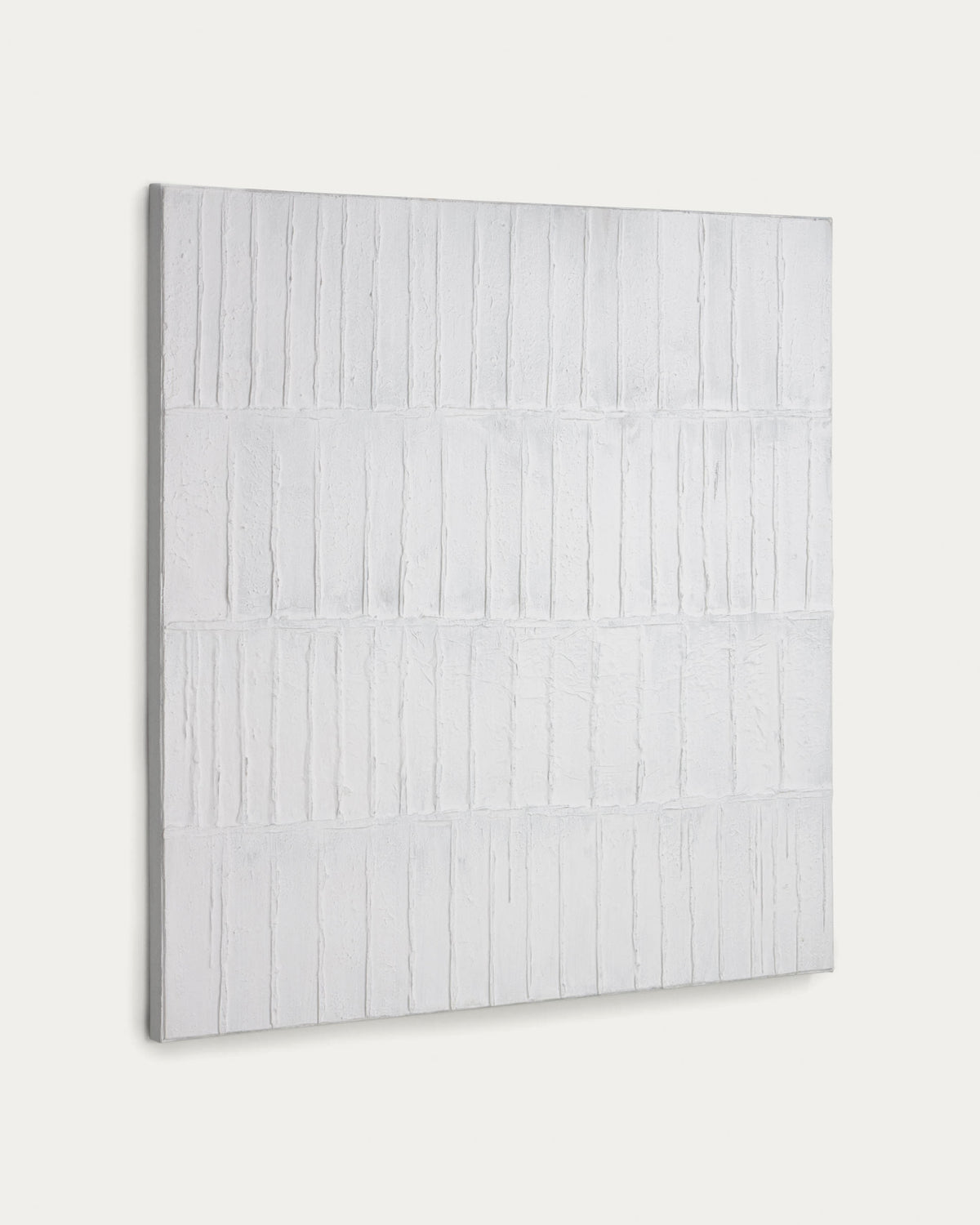 Japandi Wandbild Basilisa – Massivholz, Grau, 90 × 90 cm – Produktansicht