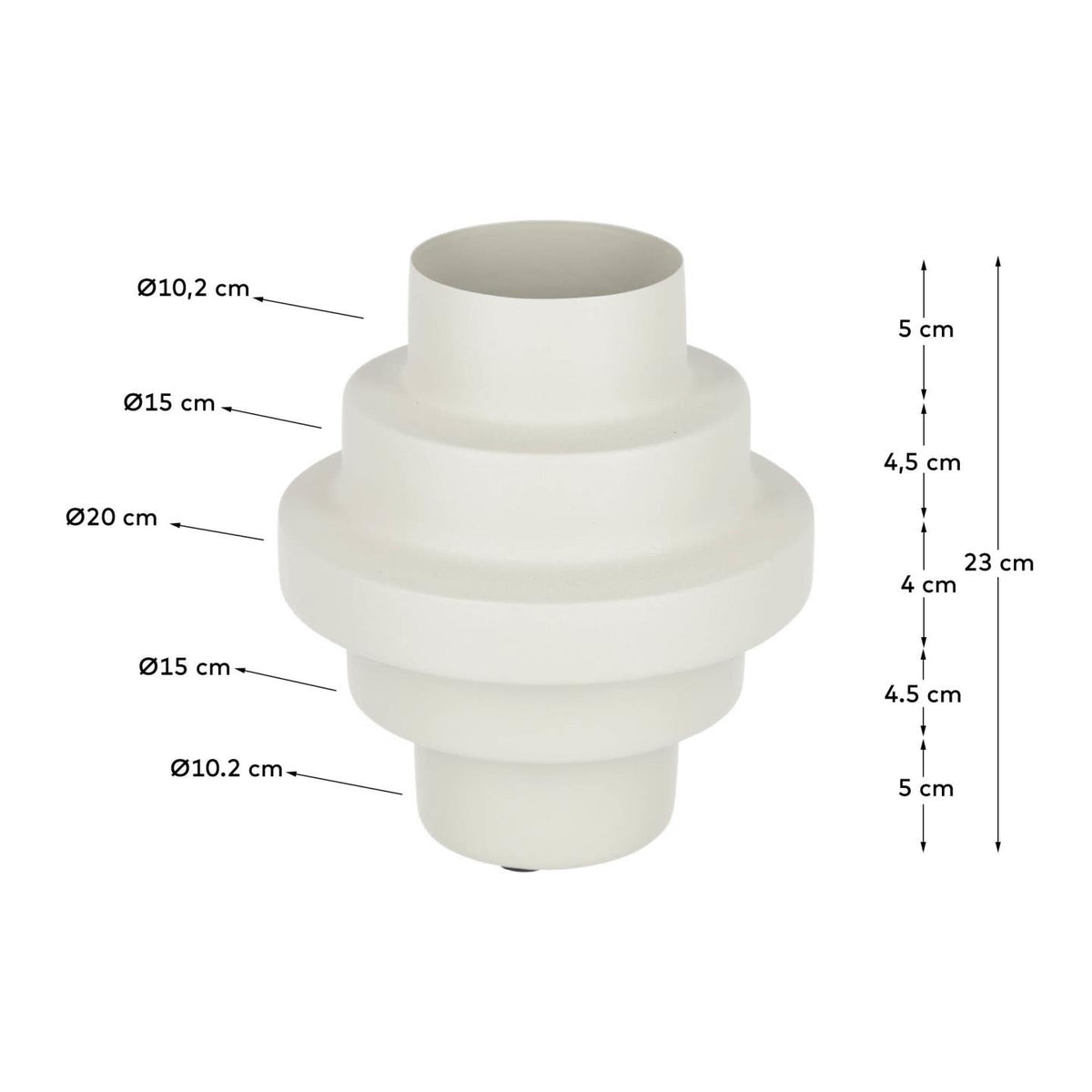 Japandi Vase Velia – Metall, Beige – weitere Ansicht