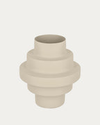 Japandi Vase Velia – Metall, Beige – Produktansicht